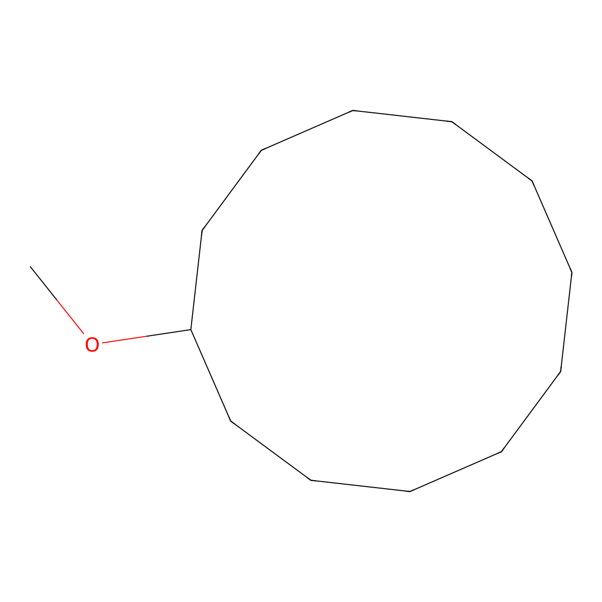Cyclododecane, methoxy- molecular structure, CAS 2986-54-1