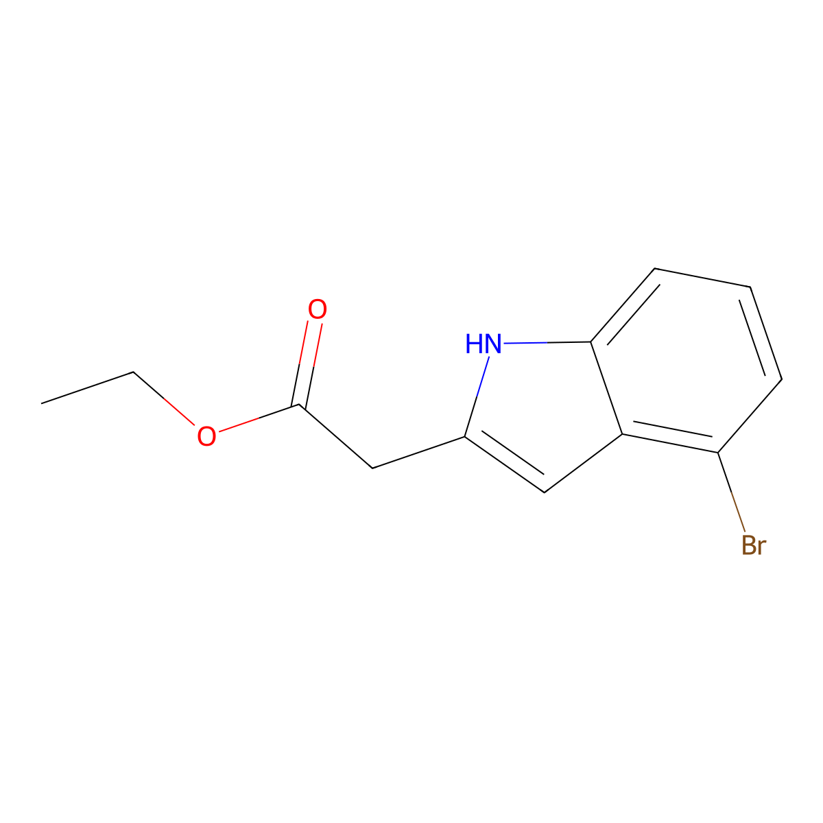 ethyl 2-(4-bromo-1H-indol-2-yl)acetate molecular structure, CAS 2986073-33-8