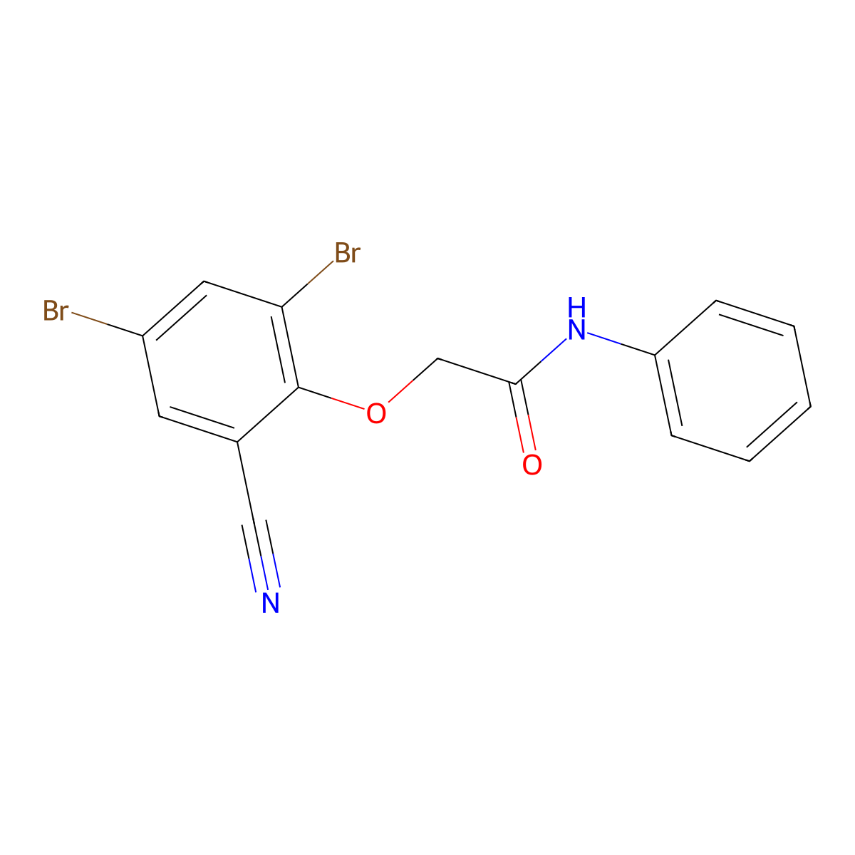 2-(2,4-dibromo-6-cyanophenoxy)-N-phenylacetamide molecular structure, CAS 2986112-88-1