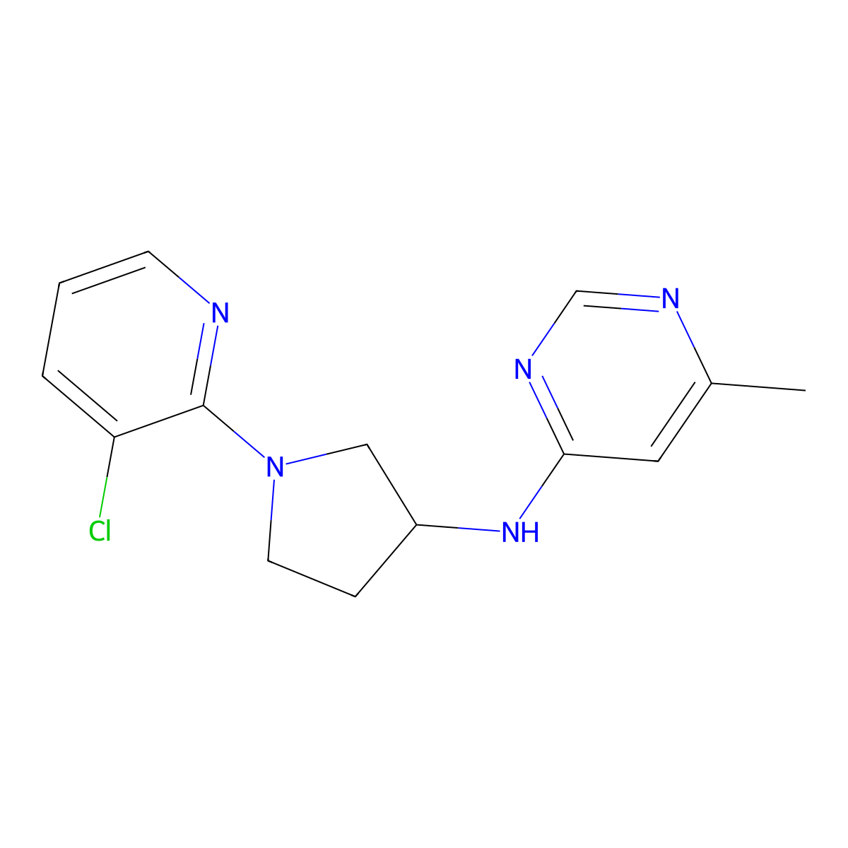 N-[1-(3-chloropyridin-2-yl)pyrrolidin-3-yl]-6-methylpyrimidin-4-amine molecular structure, CAS 2986285-14-5