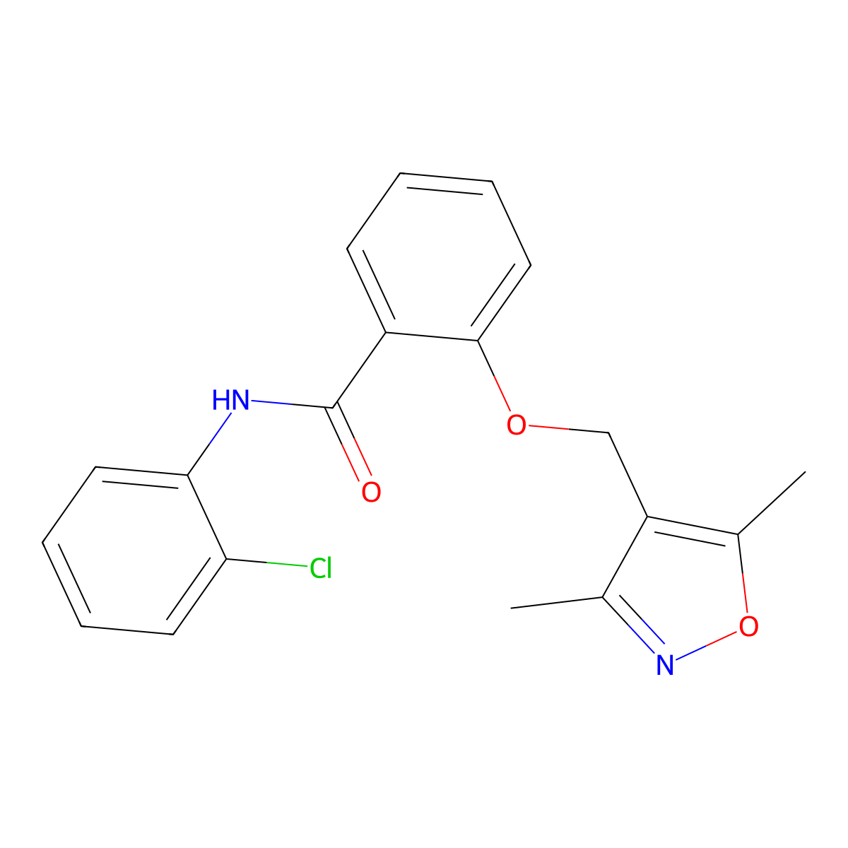 N-(2-chlorophenyl)-2-[(3,5-dimethyl-1,2-oxazol-4-yl)methoxy]benzamide molecular structure, CAS 2986319-18-8