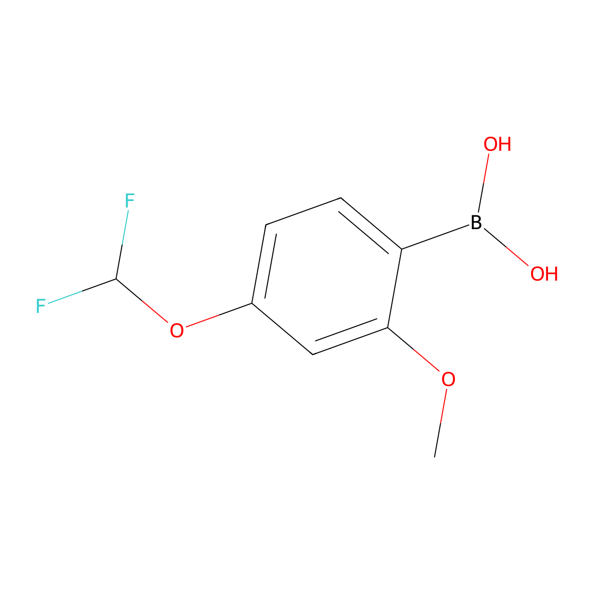 (4-(Difluoromethoxy)-2-methoxyphenyl)boronic acid molecular structure, CAS 2986349-07-7