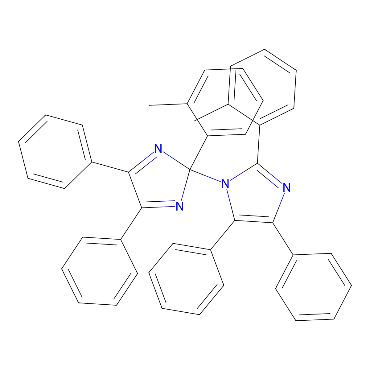 4,4',5,5'-Tetraphenyl-2,2'-di-o-tolyl-2'H-1,2'-biimidazole molecular structure, CAS 29864-15-1