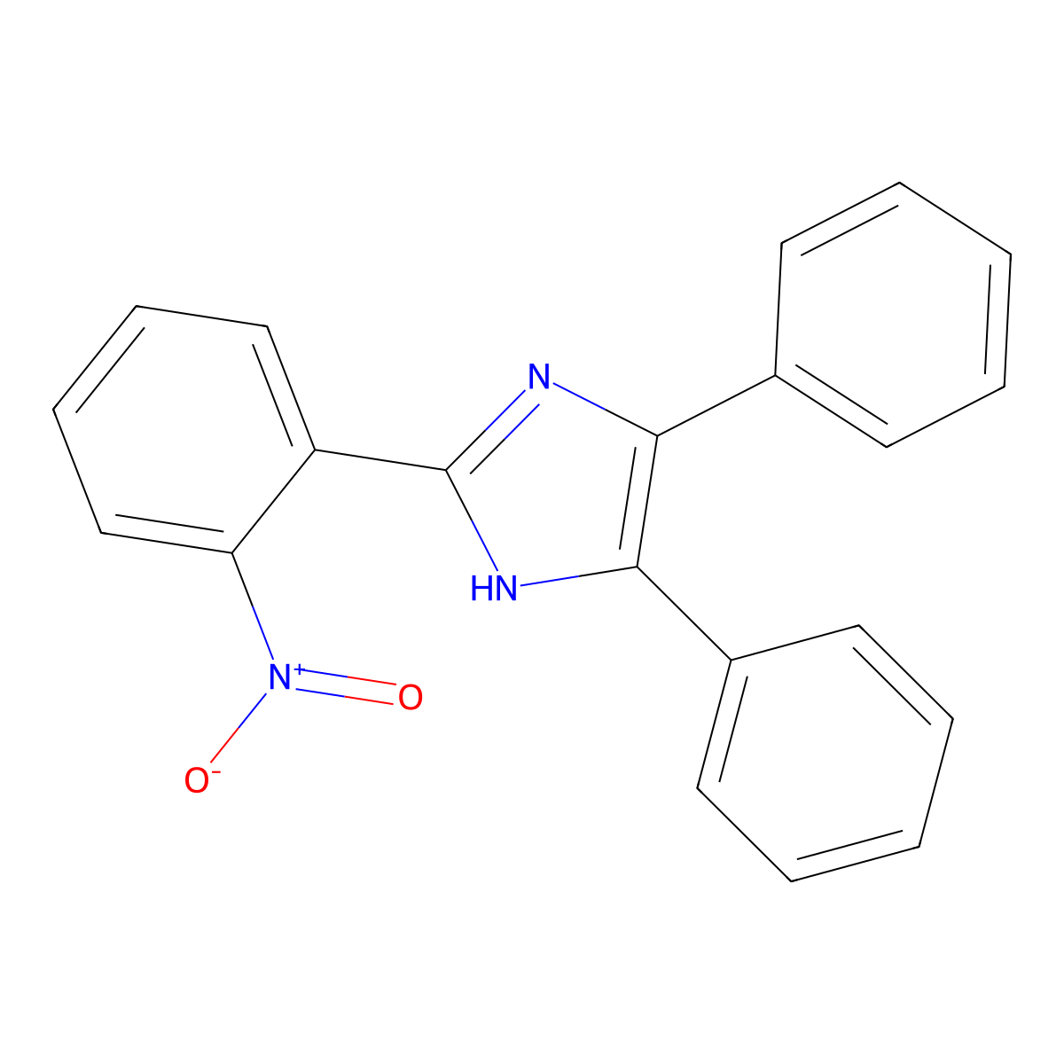 2-(2-nitrophenyl)-4,5-diphenyl-1H-imidazole molecular structure, CAS 29864-19-5