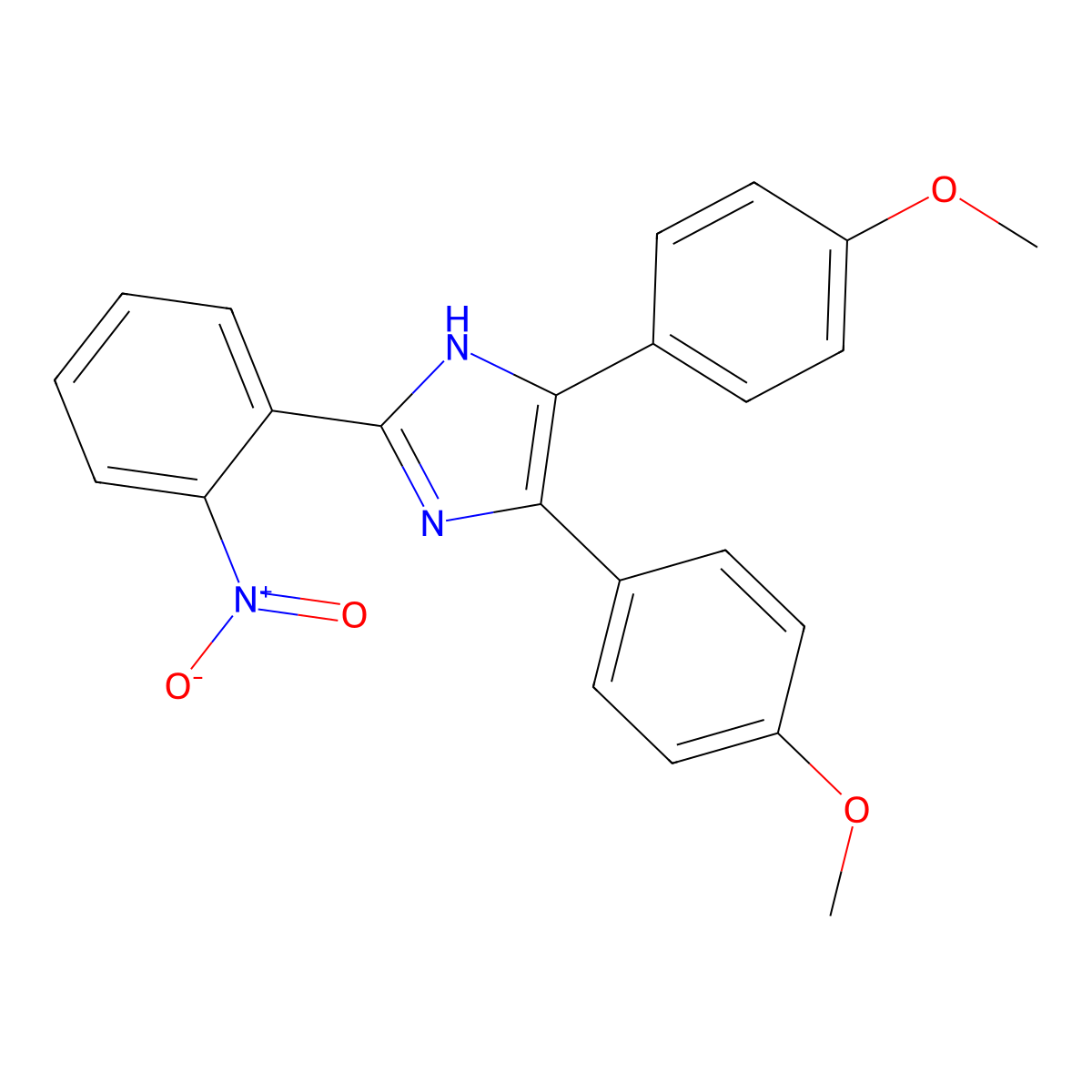 4,5-bis(4-methoxyphenyl)-2-(2-nitrophenyl)-1H-imidazole molecular structure, CAS 29864-43-5