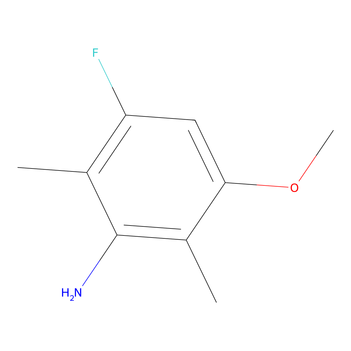 3-Fluoro-5-methoxy-2,6-dimethylaniline molecular structure, CAS 2986404-48-0