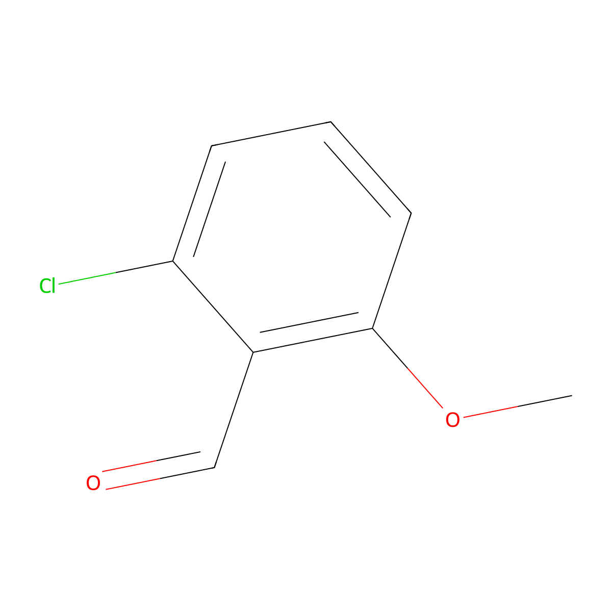 2-Chloro-6-methoxybenzaldehyde molecular structure, CAS 29866-54-4
