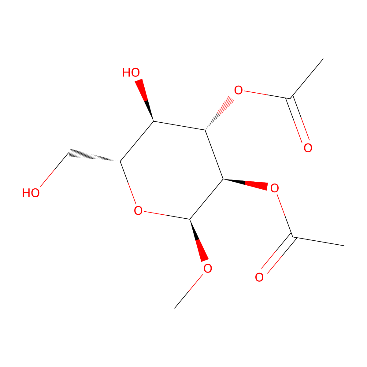 (2S,3R,4S,5R,6R)-5-Hydroxy-6-(hydroxymethyl)-2-methoxytetrahydro-2H-pyran-3,4-diyl diacetate molecular structure, CAS 29868-42-6
