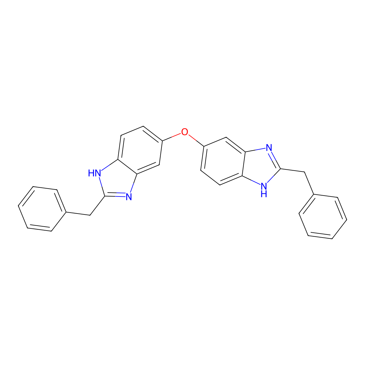 2-benzyl-6-[(2-benzyl-3H-benzimidazol-5-yl)oxy]-1H-benzimidazole molecular structure, CAS 298682-02-7