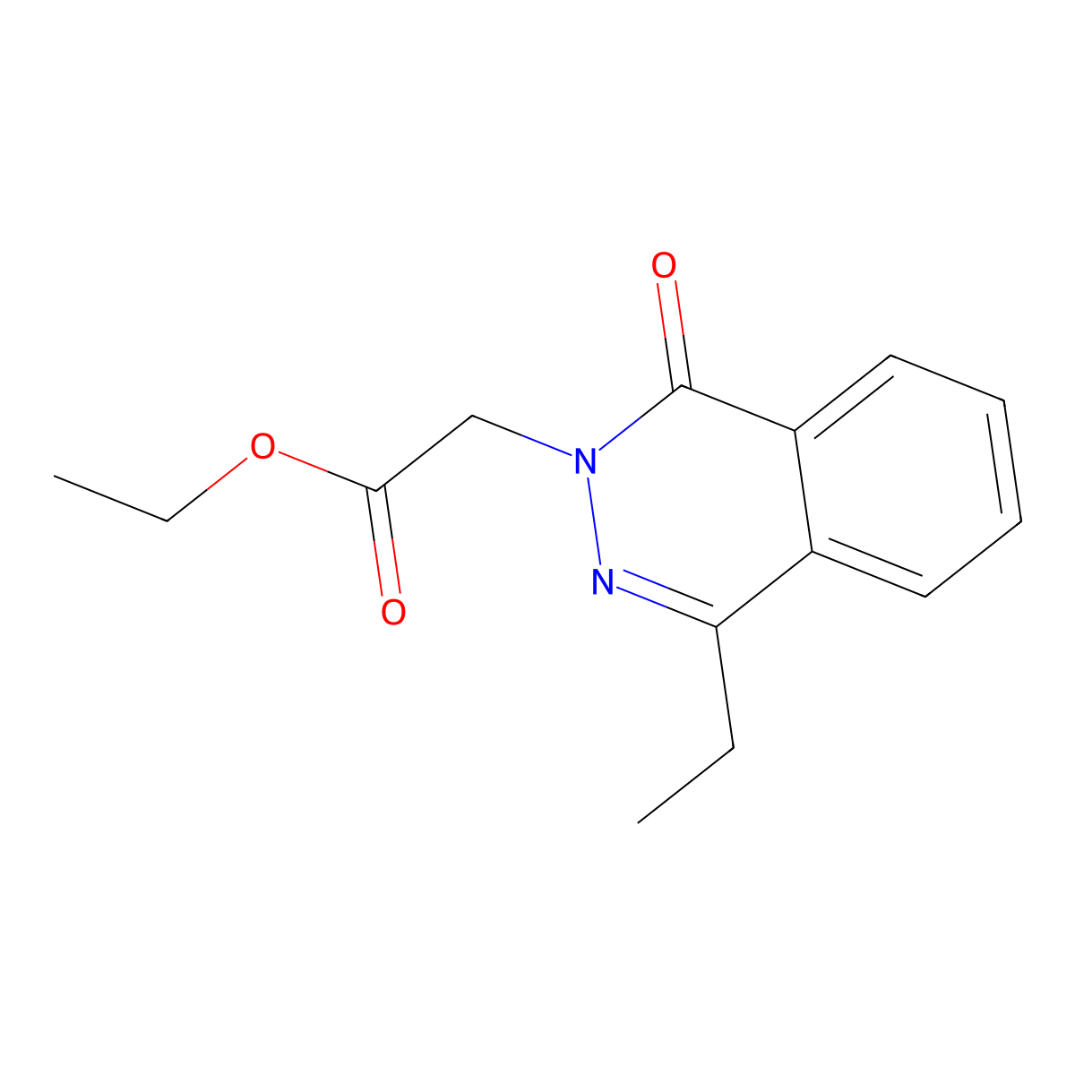 Ethyl 2-(4-ethyl-1-oxophthalazin-2(1H)-yl)acetate molecular structure, CAS 298682-25-4