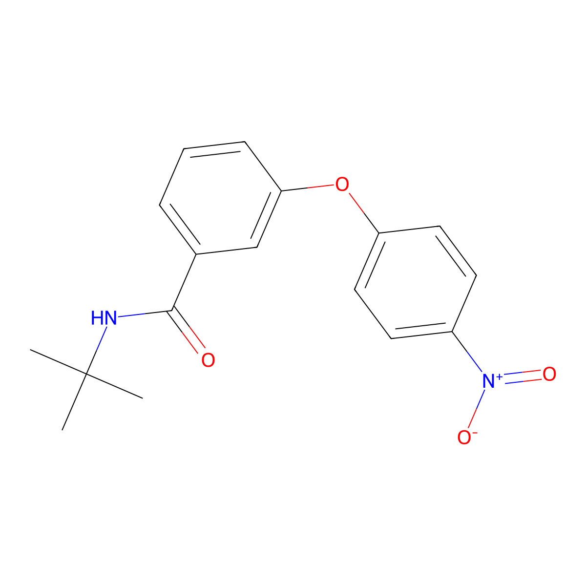 N-tert-butyl-3-(4-nitrophenoxy)benzamide molecular structure, CAS 298682-54-9