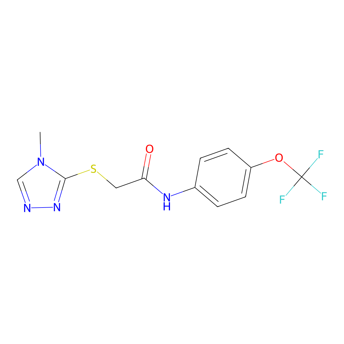 2-[(4-methyl-1,2,4-triazol-3-yl)sulfanyl]-N-[4-(trifluoromethoxy)phenyl]acetamide molecular structure, CAS 298683-40-6