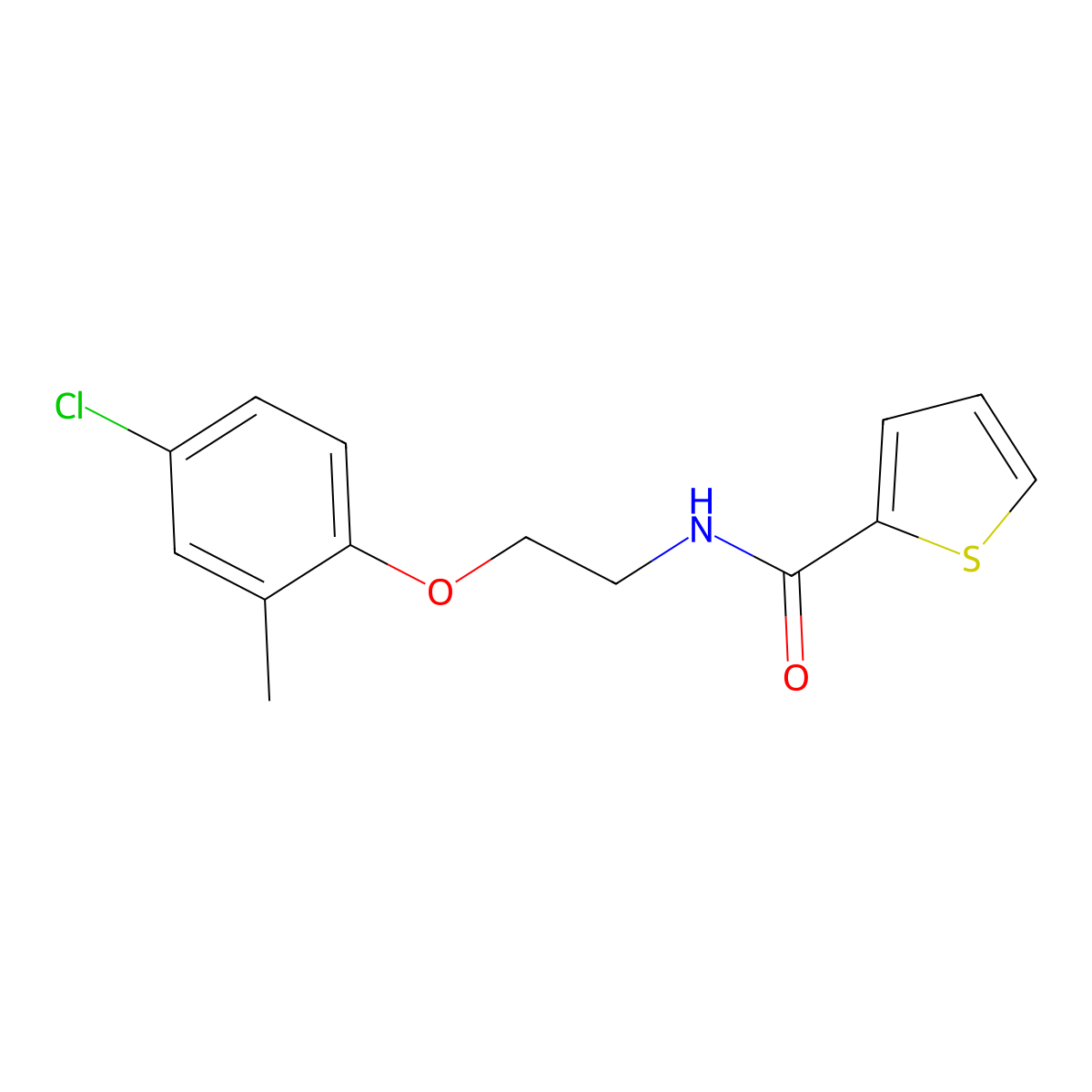 N-(2-(4-chloro-2-methylphenoxy)ethyl)thiophene-2-carboxamide molecular structure, CAS 298684-44-3
