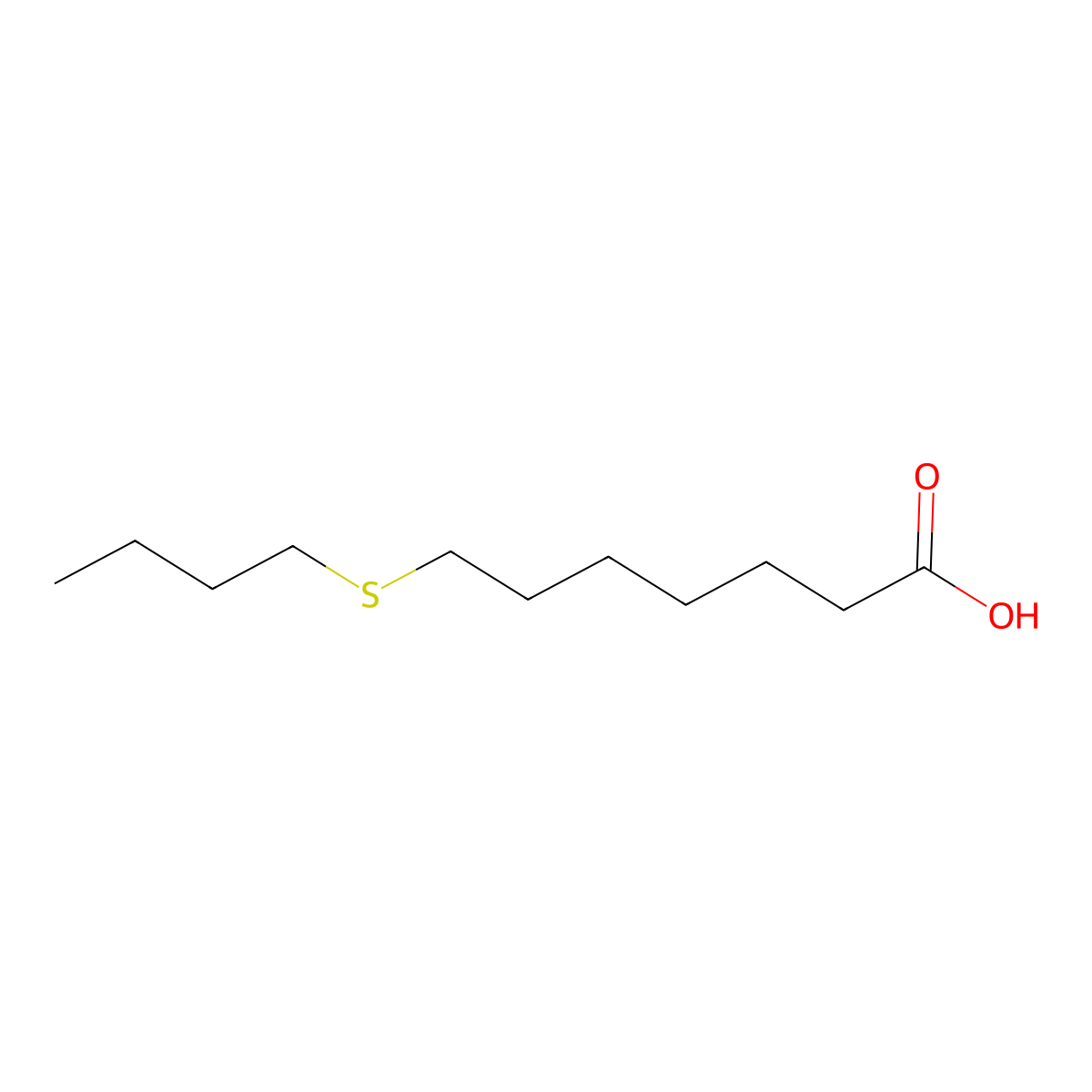 7-Butylsulfanylheptanoic acid molecular structure, CAS 298684-64-7