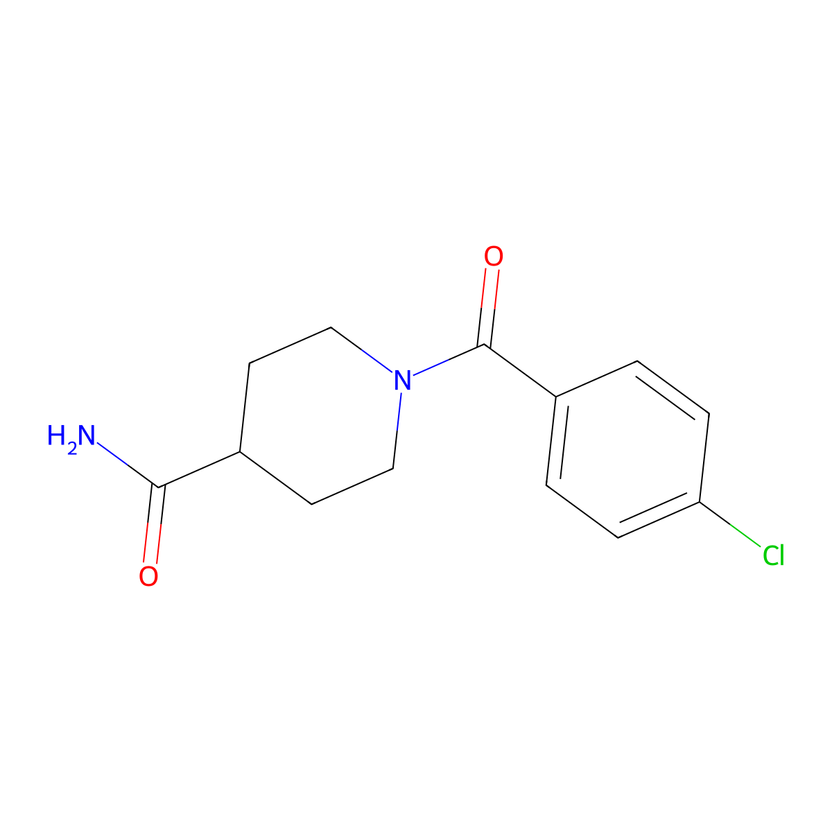 1-(4-Chlorobenzoyl)piperidine-4-carboxamide molecular structure, CAS 298685-34-4