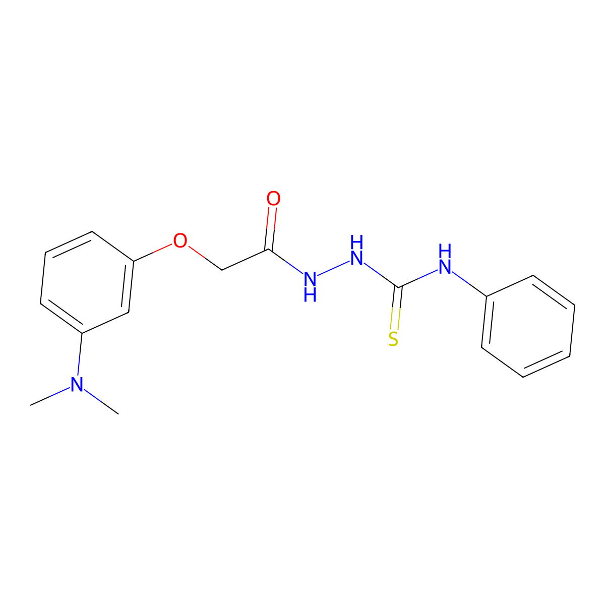 2-{2-[3-(dimethylamino)phenoxy]acetyl}-N-phenyl-1-hydrazinecarbothioamide molecular structure, CAS 298686-16-5