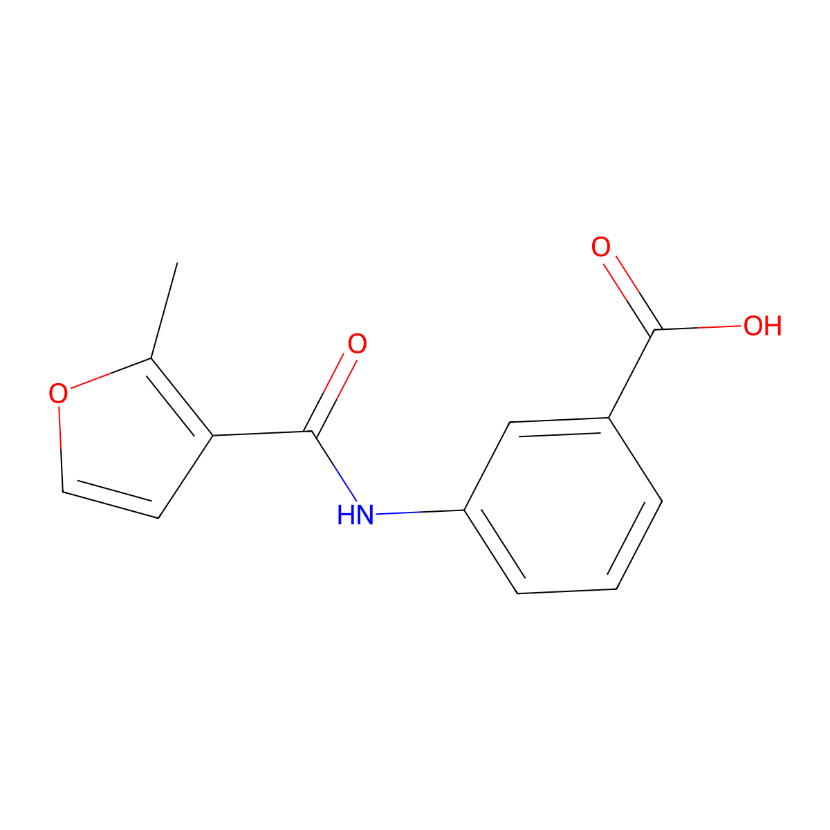3-[(2-Methyl-3-furoyl)amino]benzoic acid molecular structure, CAS 298686-55-2