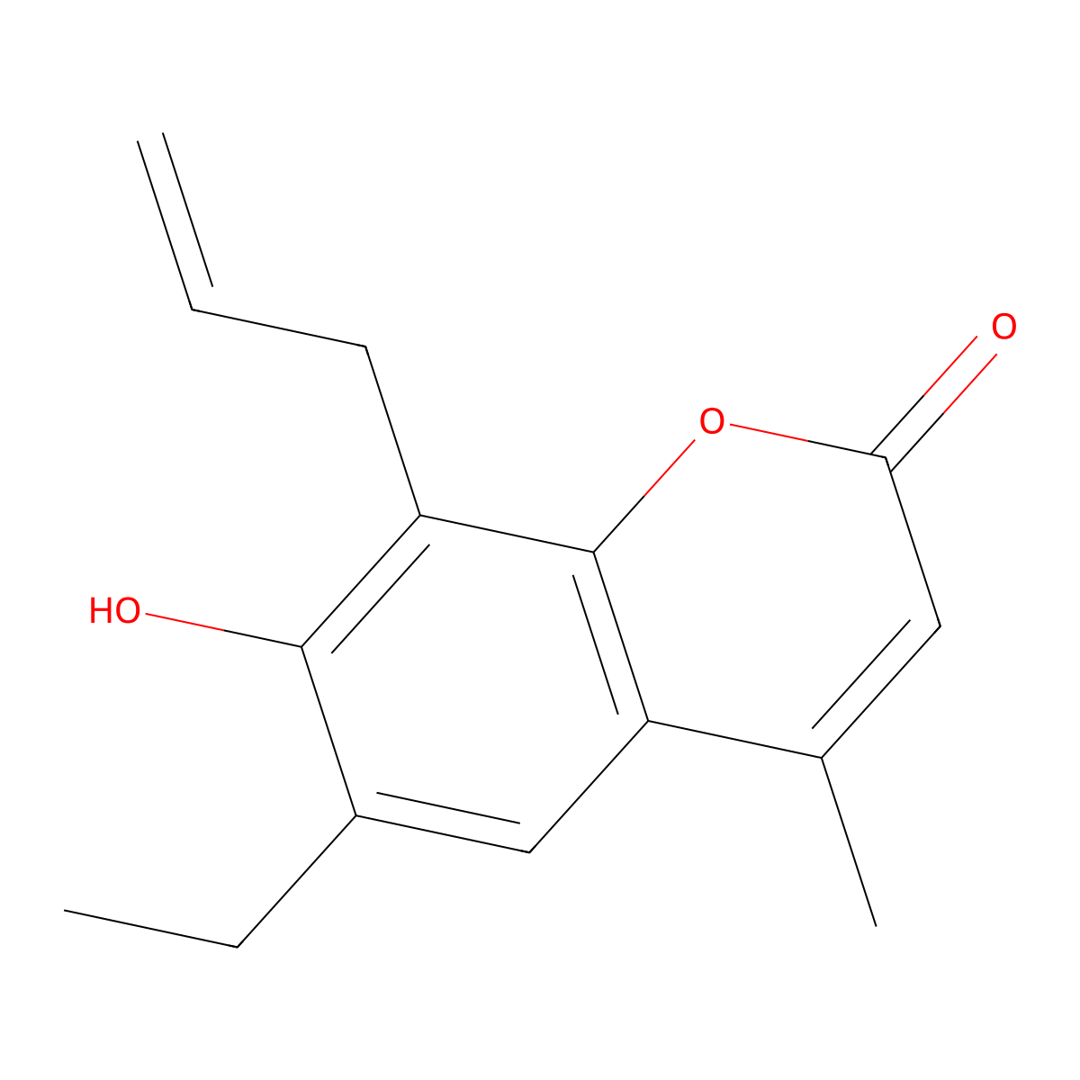 6-Ethyl-7-hydroxy-4-methyl-8-(2-propen-1-yl)-2H-1-benzopyran-2-one molecular structure, CAS 298686-57-4