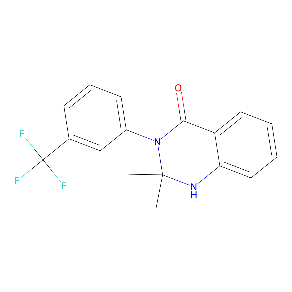 2,2-dimethyl-3-[3-(trifluoromethyl)phenyl]-1H-quinazolin-4-one molecular structure, CAS 298686-69-8