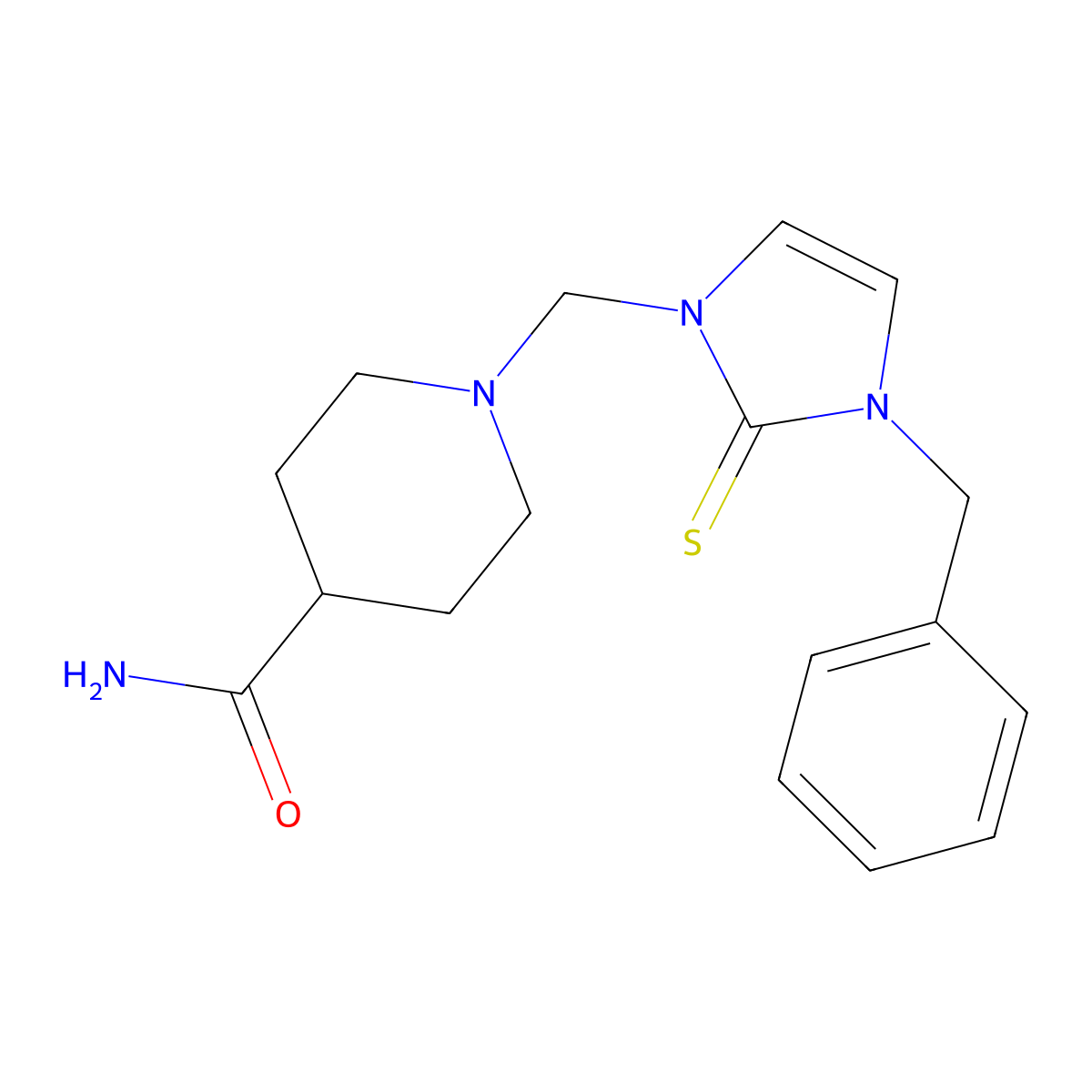 1-[(3-Benzyl-2-sulfanylideneimidazol-1-yl)methyl]piperidine-4-carboxamide molecular structure, CAS 298686-80-3