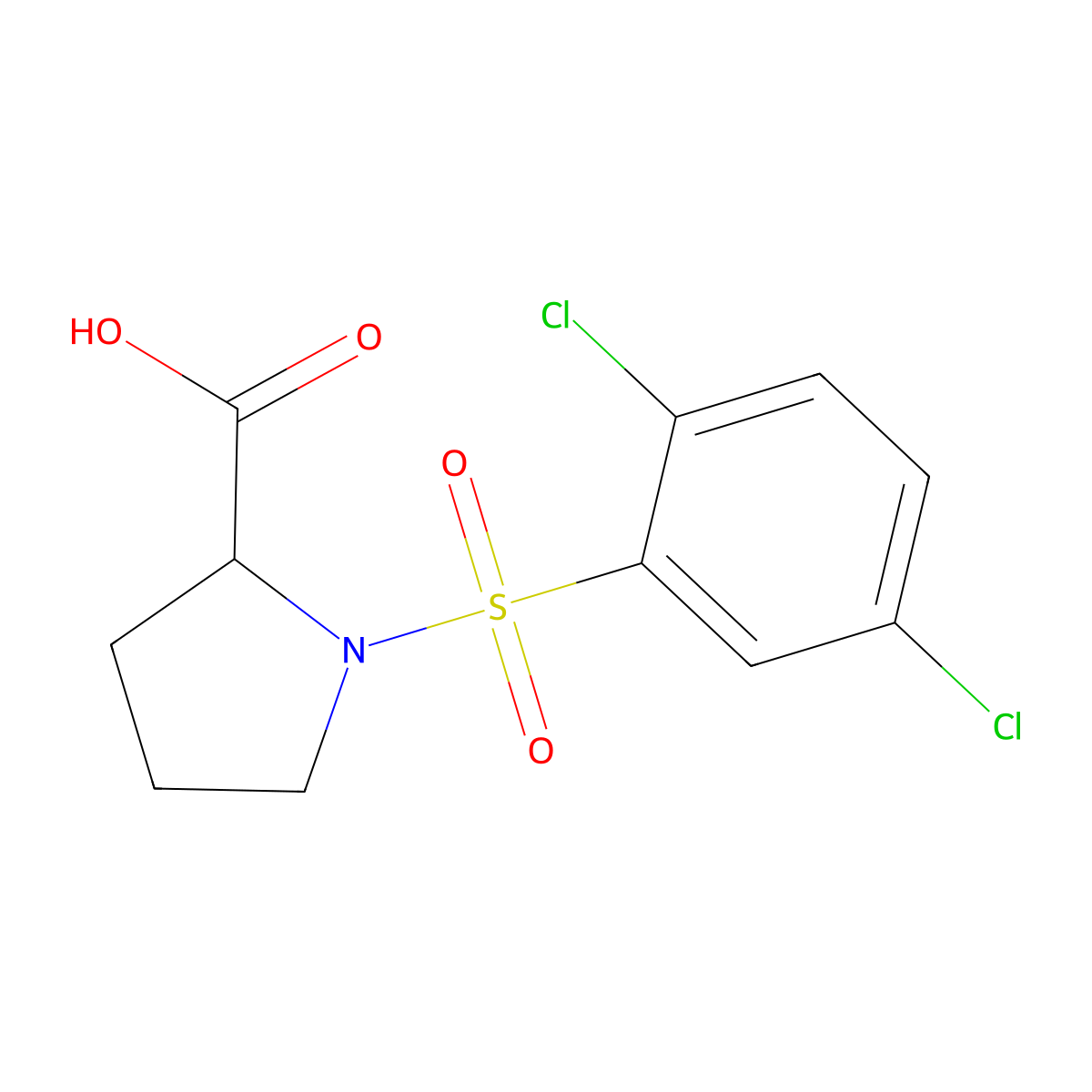1-[(2,5-Dichlorophenyl)sulfonyl]proline molecular structure, CAS 298687-02-2