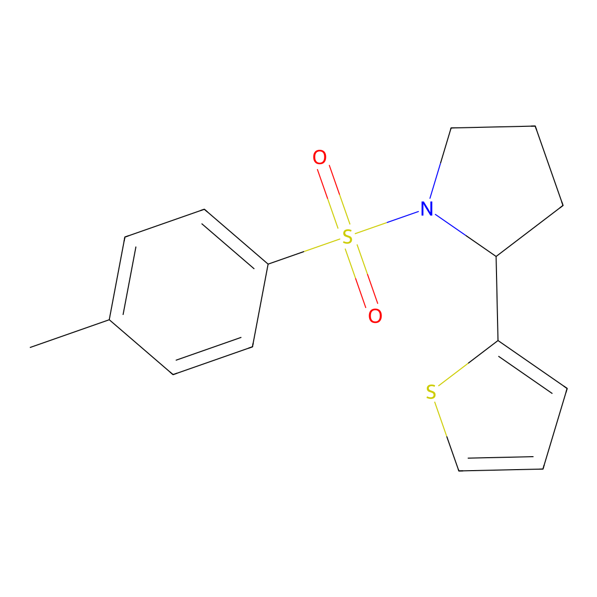 2-(Thiophen-2-yl)-1-tosylpyrrolidine molecular structure, CAS 298689-99-3