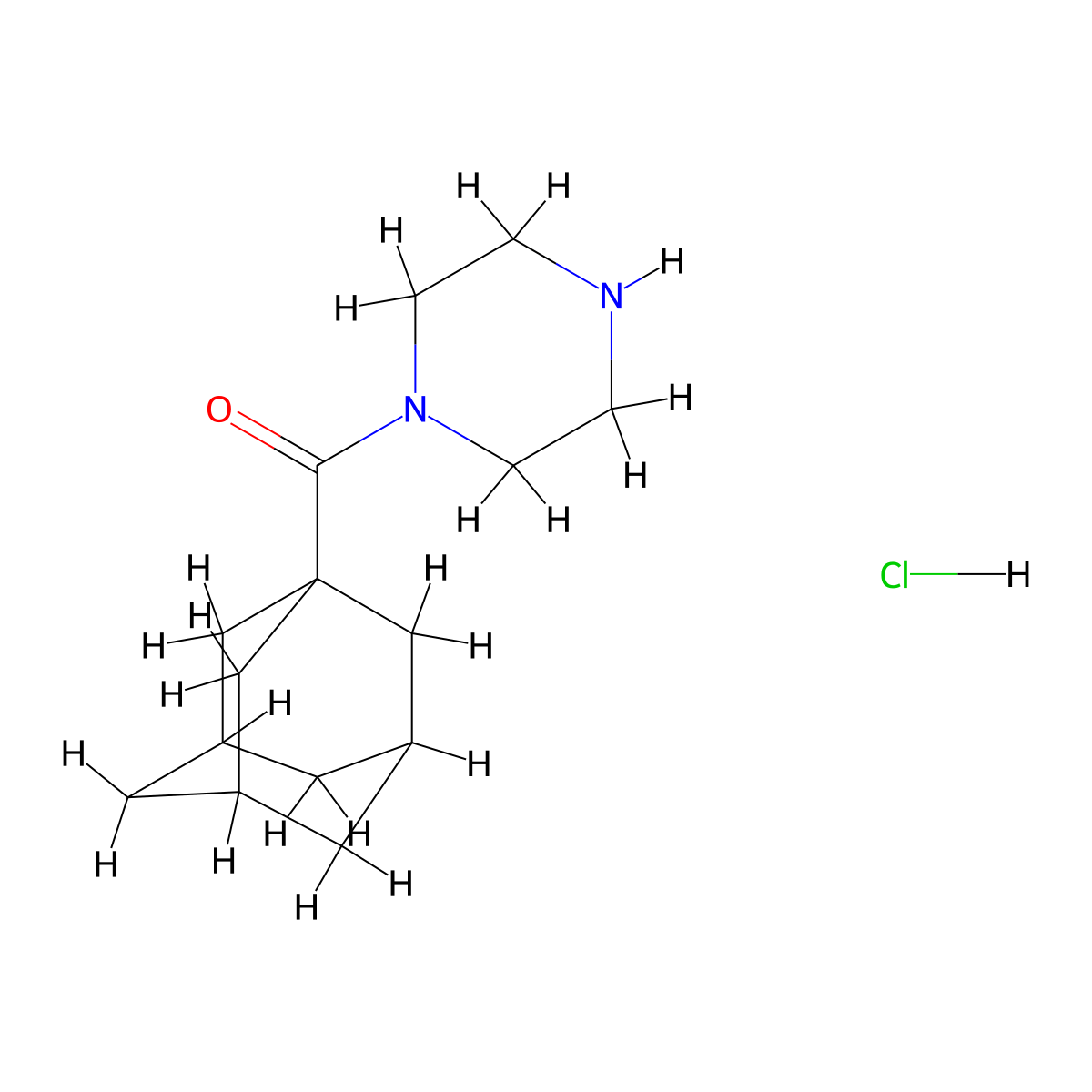 1-(Adamantane-1-carbonyl)piperazine hydrochloride molecular structure, CAS 29869-07-6