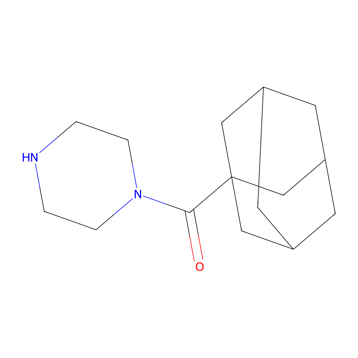 Adamantan-1-yl-piperazin-1-yl-methanone molecular structure, CAS 29869-08-7