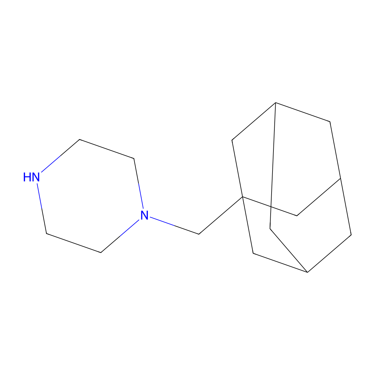 1-(1-Adamantylmethyl)piperazine molecular structure, CAS 29869-09-8
