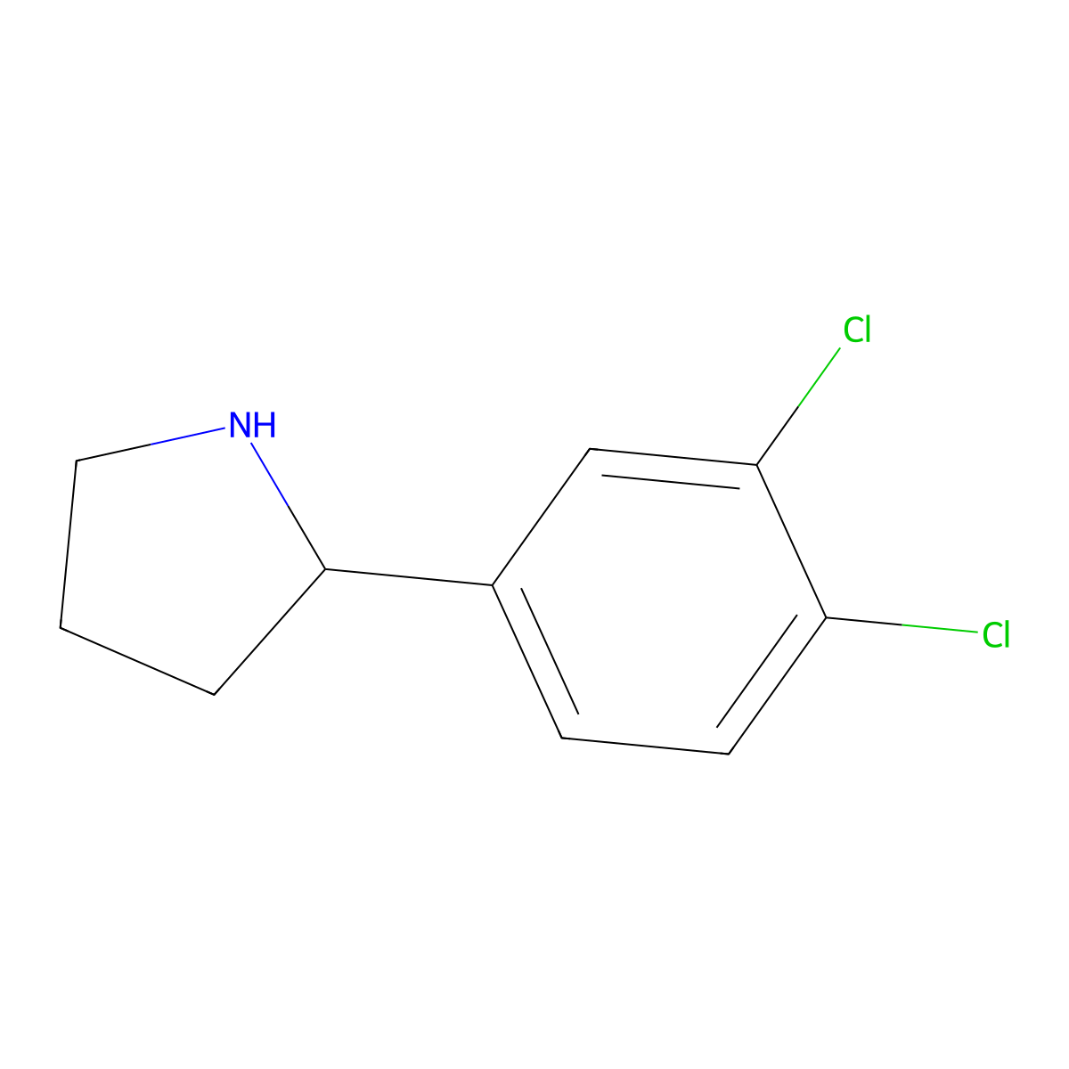 2-(3,4-Dichlorophenyl)pyrrolidine molecular structure, CAS 298690-82-1