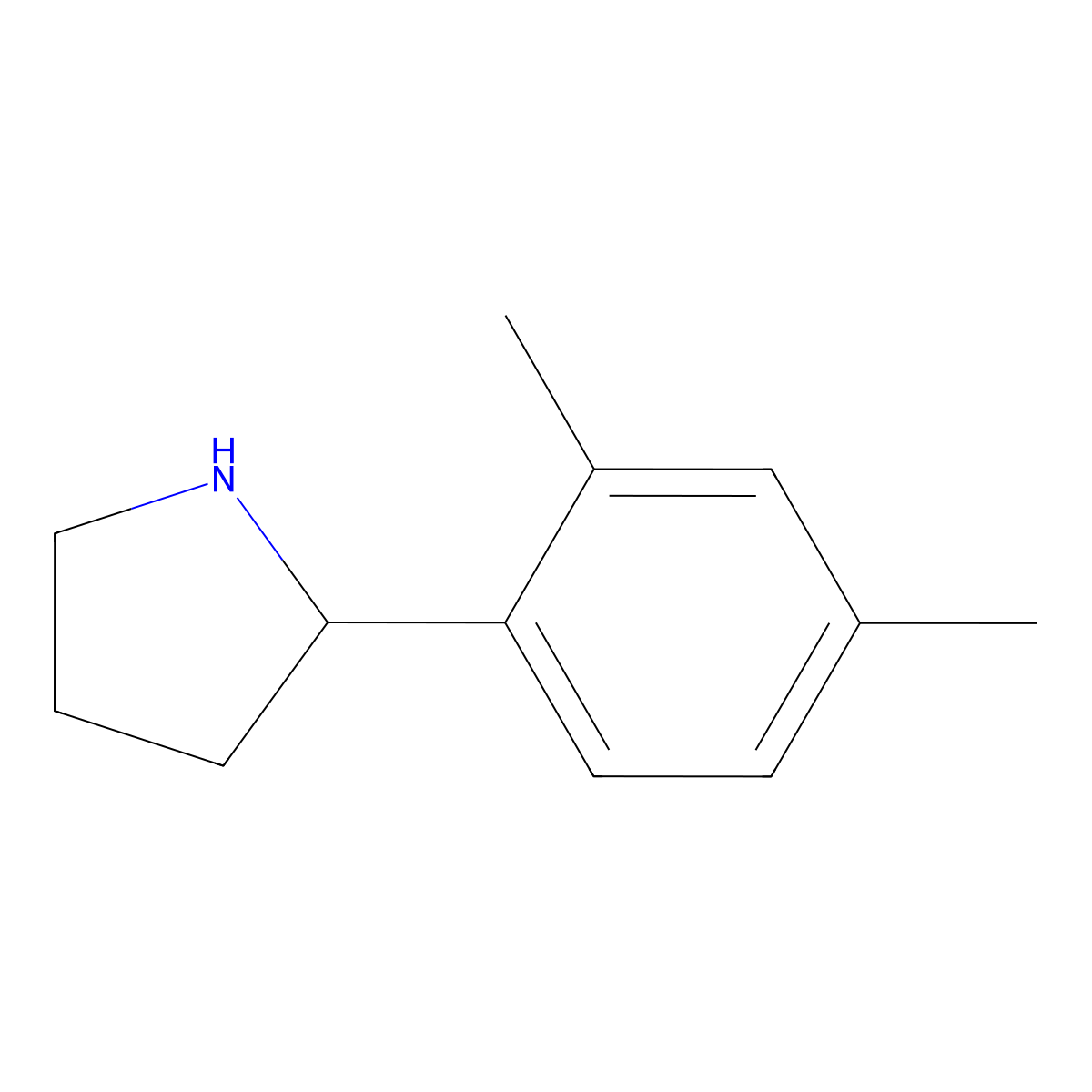 2-(2,4-Dimethylphenyl)pyrrolidine molecular structure, CAS 298690-87-6
