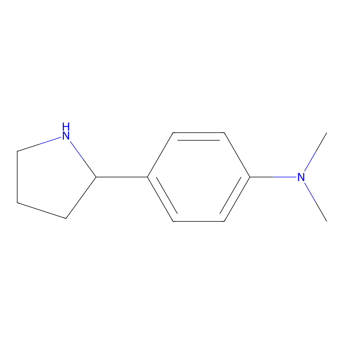 N,N-dimethyl-4-(pyrrolidin-2-yl)aniline molecular structure, CAS 298690-88-7