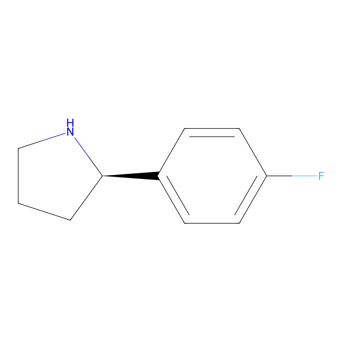 (R)-2-(4-Fluorophenyl)pyrrolidine molecular structure, CAS 298690-89-8