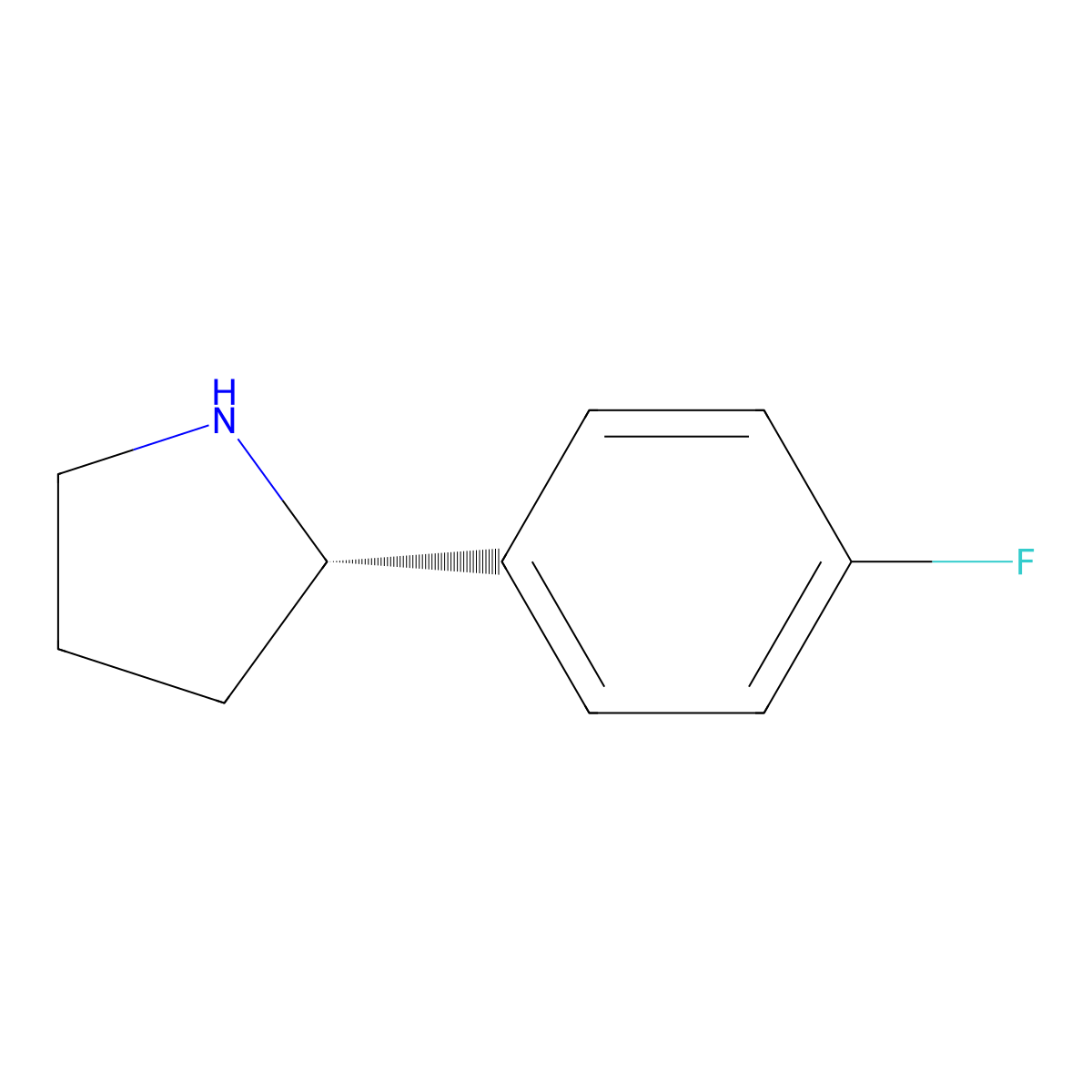 (S)-2-(4-Fluorophenyl)pyrrolidine molecular structure, CAS 298690-90-1