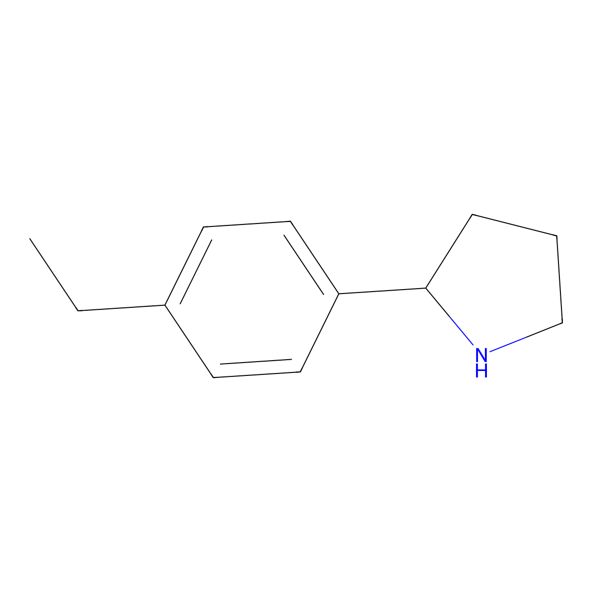 2-(4-Ethylphenyl)pyrrolidine molecular structure, CAS 298690-91-2