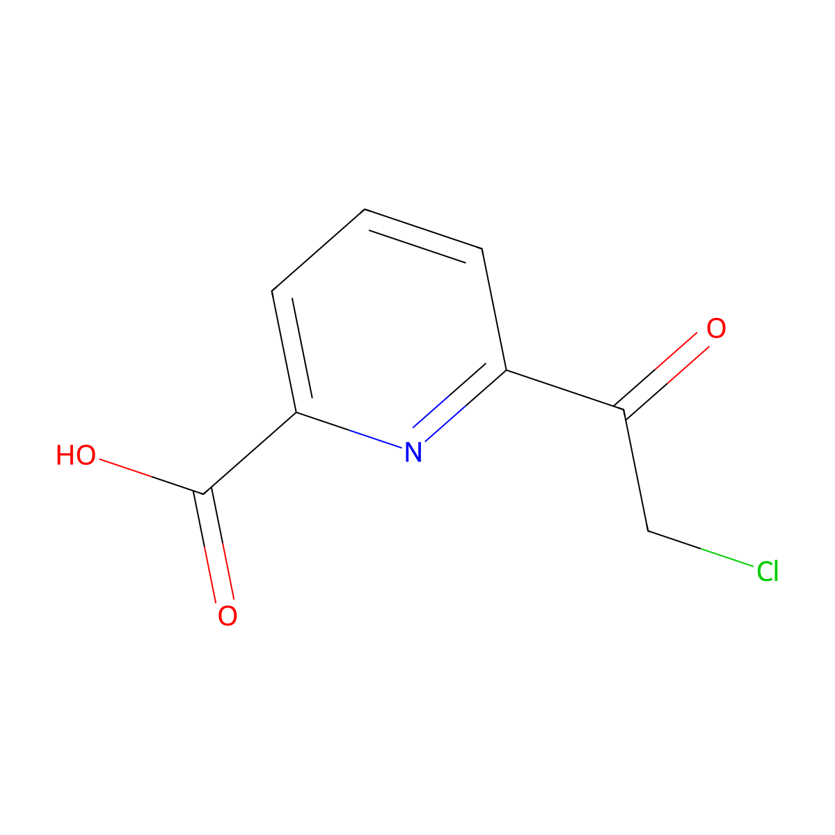 6-(2-chloroacetyl)pyridine-2-carboxylic Acid molecular structure, CAS 298692-34-9