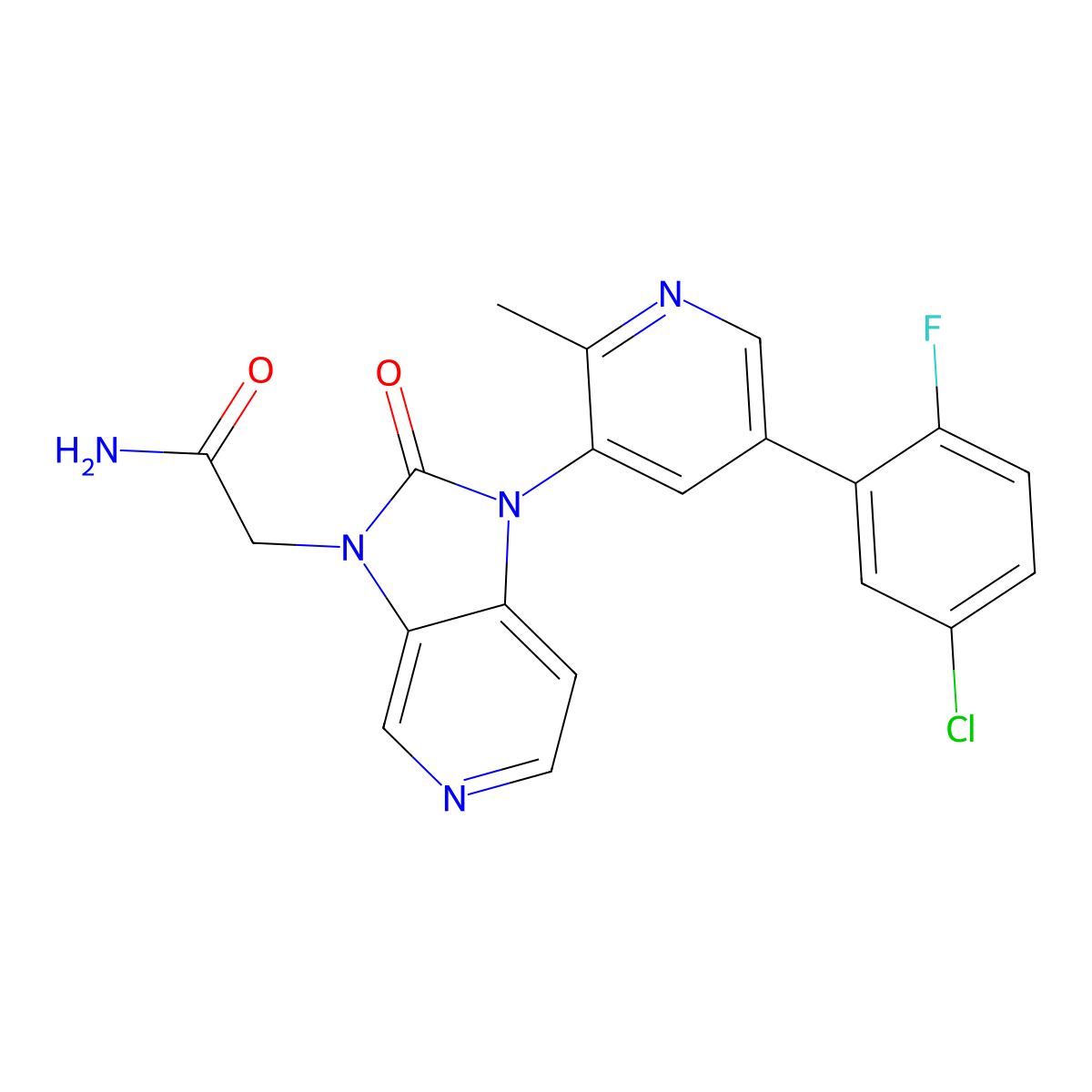 2-(1-(5-(5-Chloro-2-fluorophenyl)-2-methylpyridin-3-YL)-2-oxo-1,2-dihydro-3H-imidazo[4,5-C]pyridin-3-YL)acetamide molecular structure, CAS 2986956-81-2