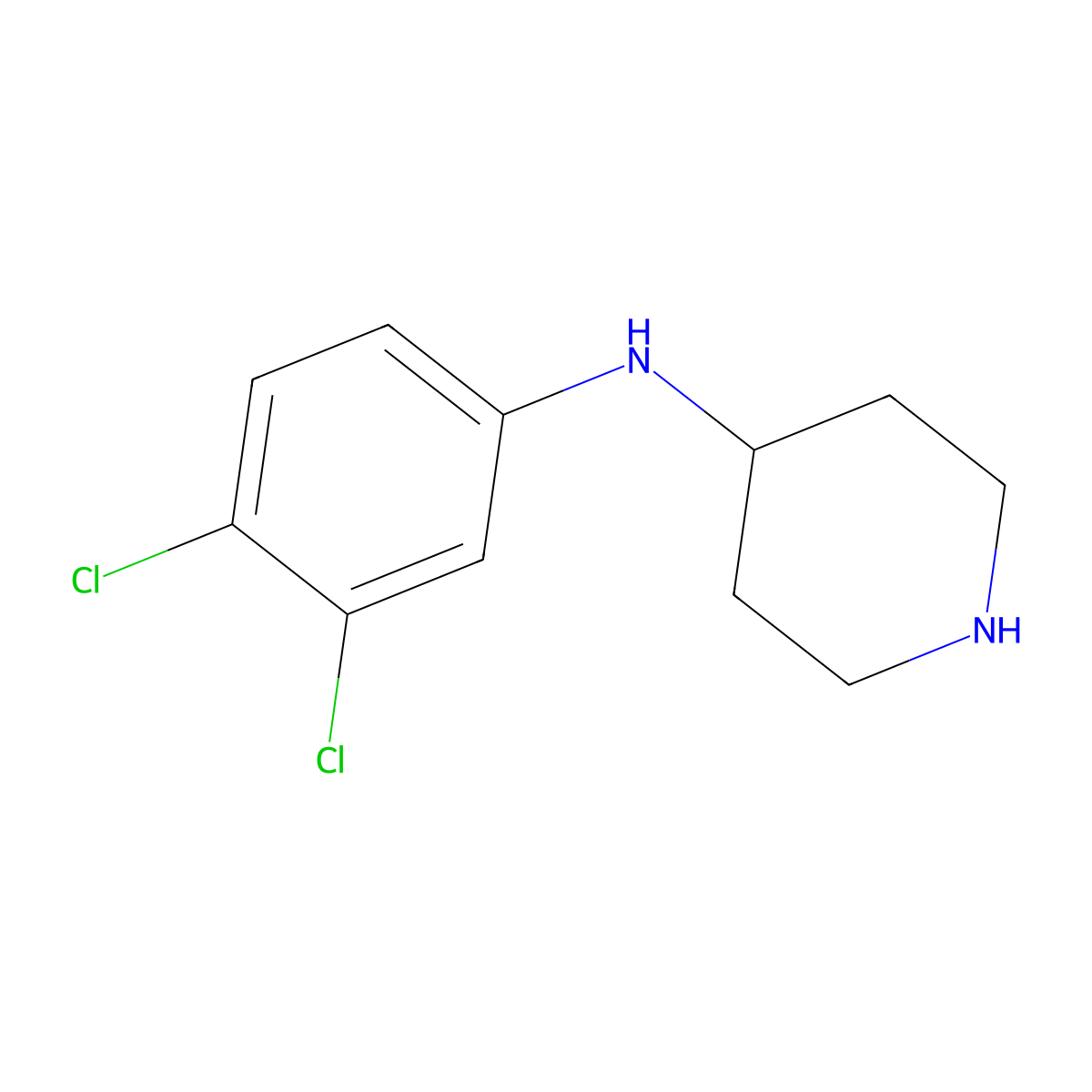 N-(3,4-dichlorophenyl)piperidin-4-amine molecular structure, CAS 298699-16-8