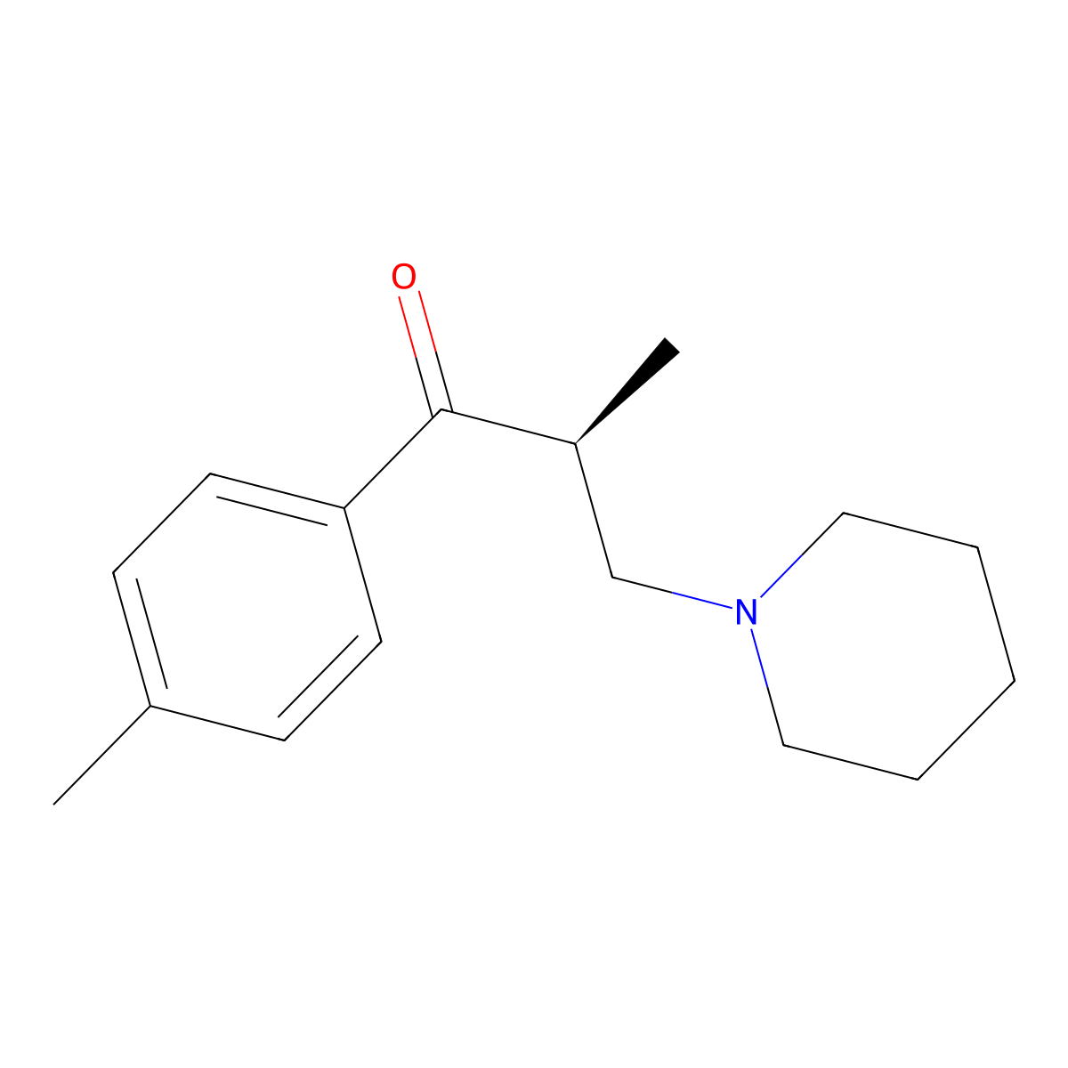 Tolperisone, (S)- molecular structure, CAS 298700-23-9