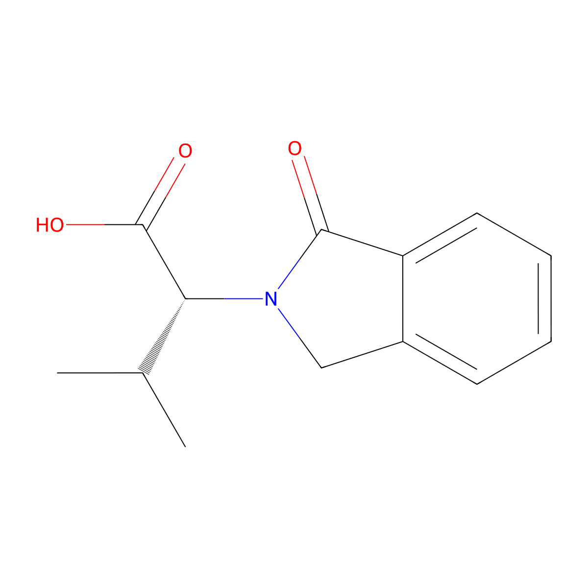 (2R)-3-methyl-2-(1-oxo-2,3-dihydro-1H-isoindol-2-yl)butanoic acid molecular structure, CAS 298700-69-3