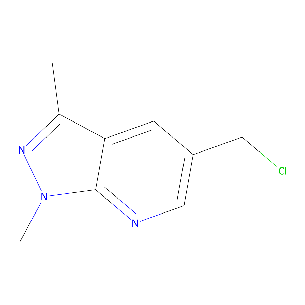 5-(chloromethyl)-1,3-dimethyl-1H-pyrazolo[3,4-b]pyridine molecular structure, CAS 298702-81-5