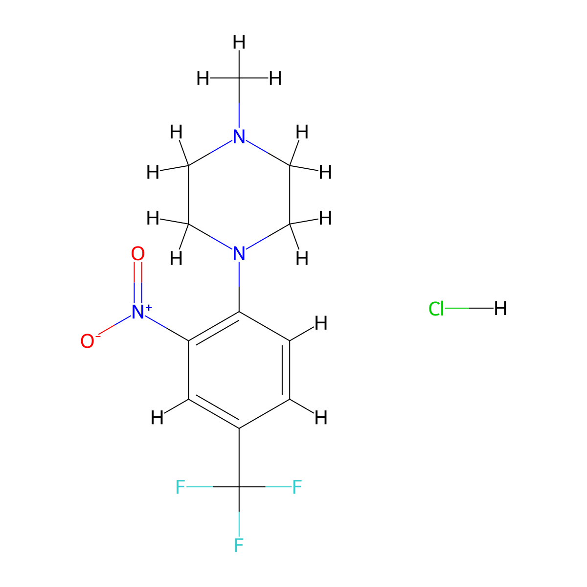 1-methyl-4-[2-nitro-4-(trifluoromethyl)phenyl]piperazine Hydrochloride molecular structure, CAS 298703-18-1