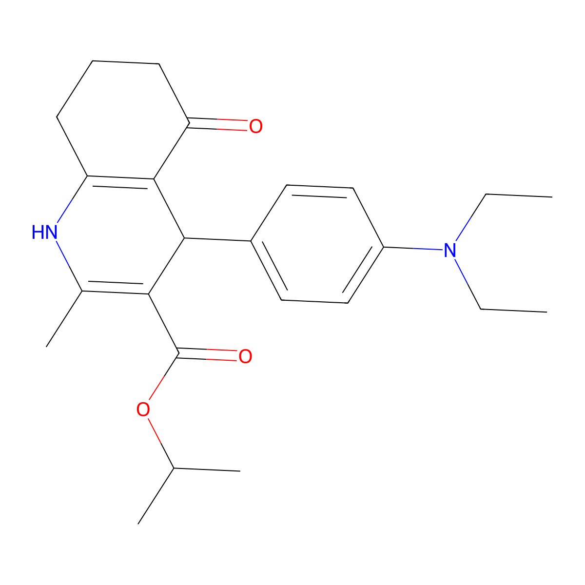 Propan-2-yl 4-[4-(diethylamino)phenyl]-2-methyl-5-oxo-1,4,5,6,7,8-hexahydroquinoline-3-carboxylate molecular structure, CAS 298706-65-7