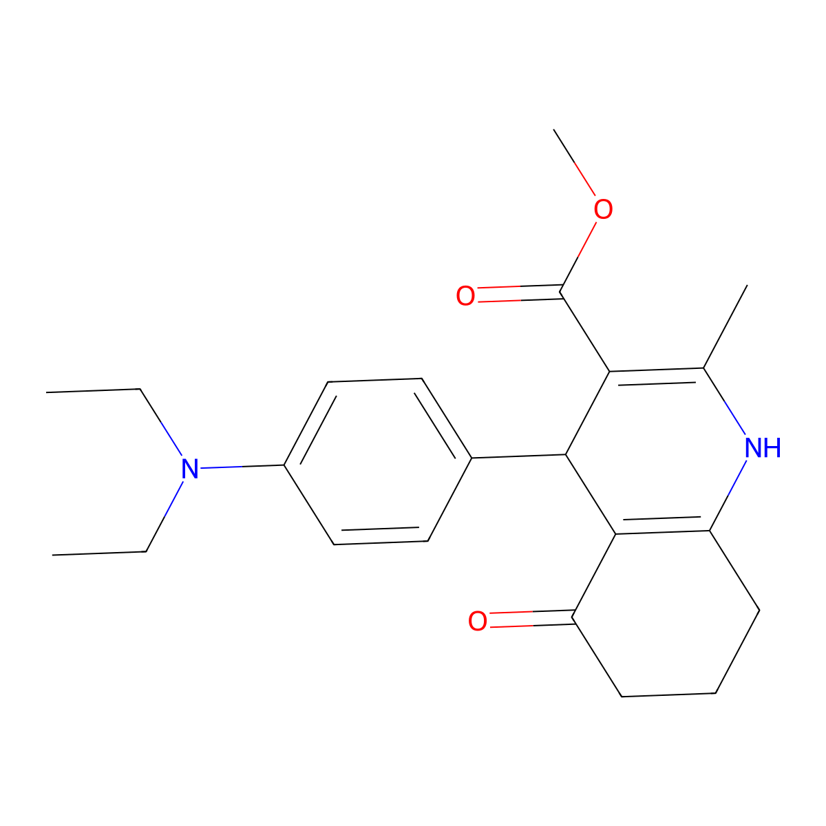 Methyl 4-[4-(diethylamino)phenyl]-2-methyl-5-oxo-1,4,5,6,7,8-hexahydroquinoline-3-carboxylate molecular structure, CAS 298706-78-2