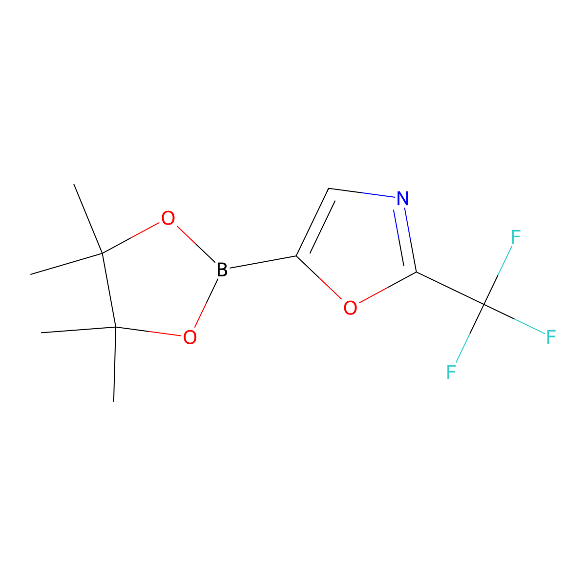 5-(4,4,5,5-Tetramethyl-[1,3,2]dioxaborolan-2-yl)-2-trifluoromethyl-oxazole molecular structure, CAS 2987081-90-1