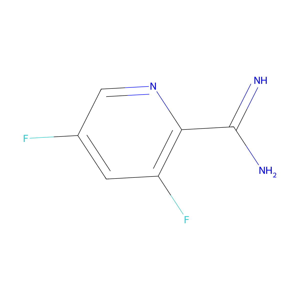 3,5-Difluoropicolinimidamide molecular structure, CAS 298709-38-3