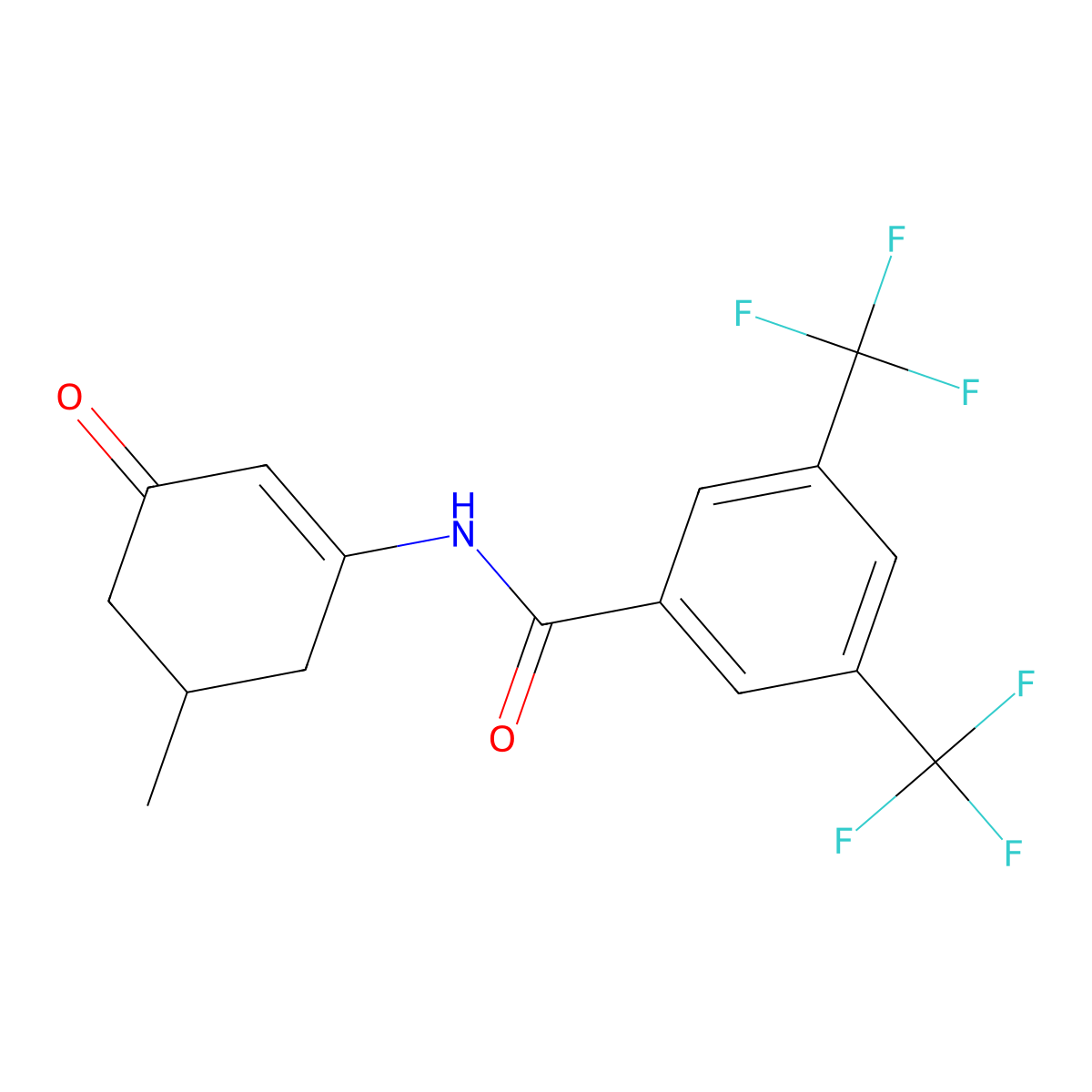 N-(5-Methyl-3-oxo-1-cyclohexen-1-yl)-3,5-bis(trifluoromethyl)-benzamide molecular structure, CAS 2987139-96-6