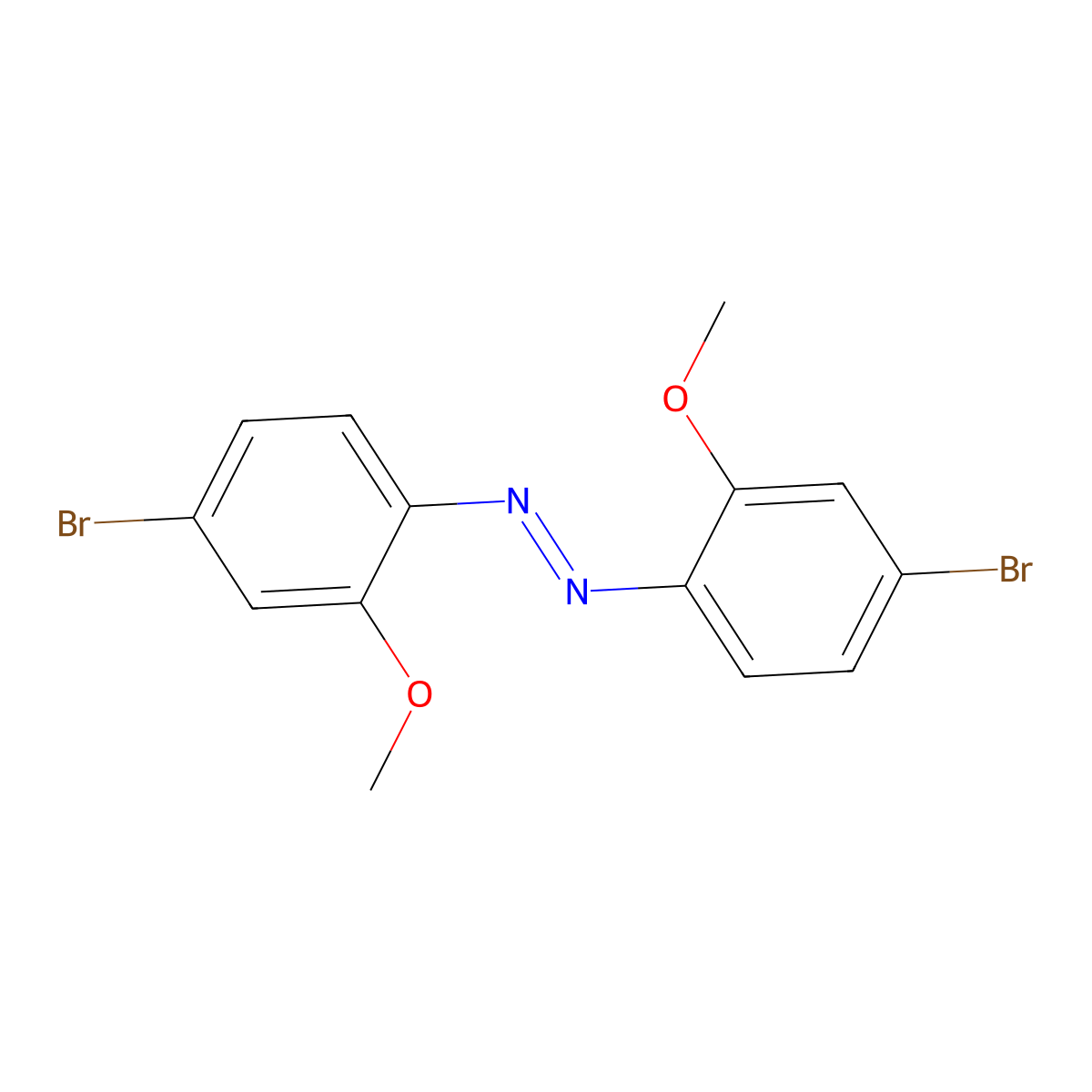 (E)-1,2-Bis(4-bromo-2-methoxyphenyl)diazene molecular structure, CAS 2987179-64-4