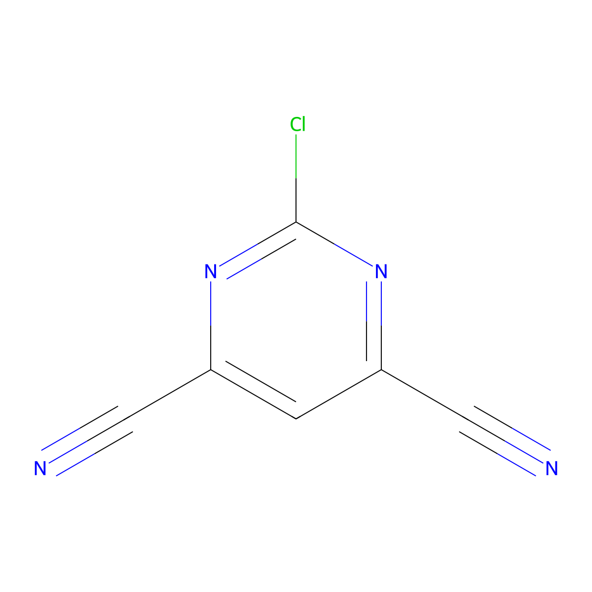 2-Chloropyrimidine-4,6-dicarbonitrile molecular structure, CAS 29872-58-0