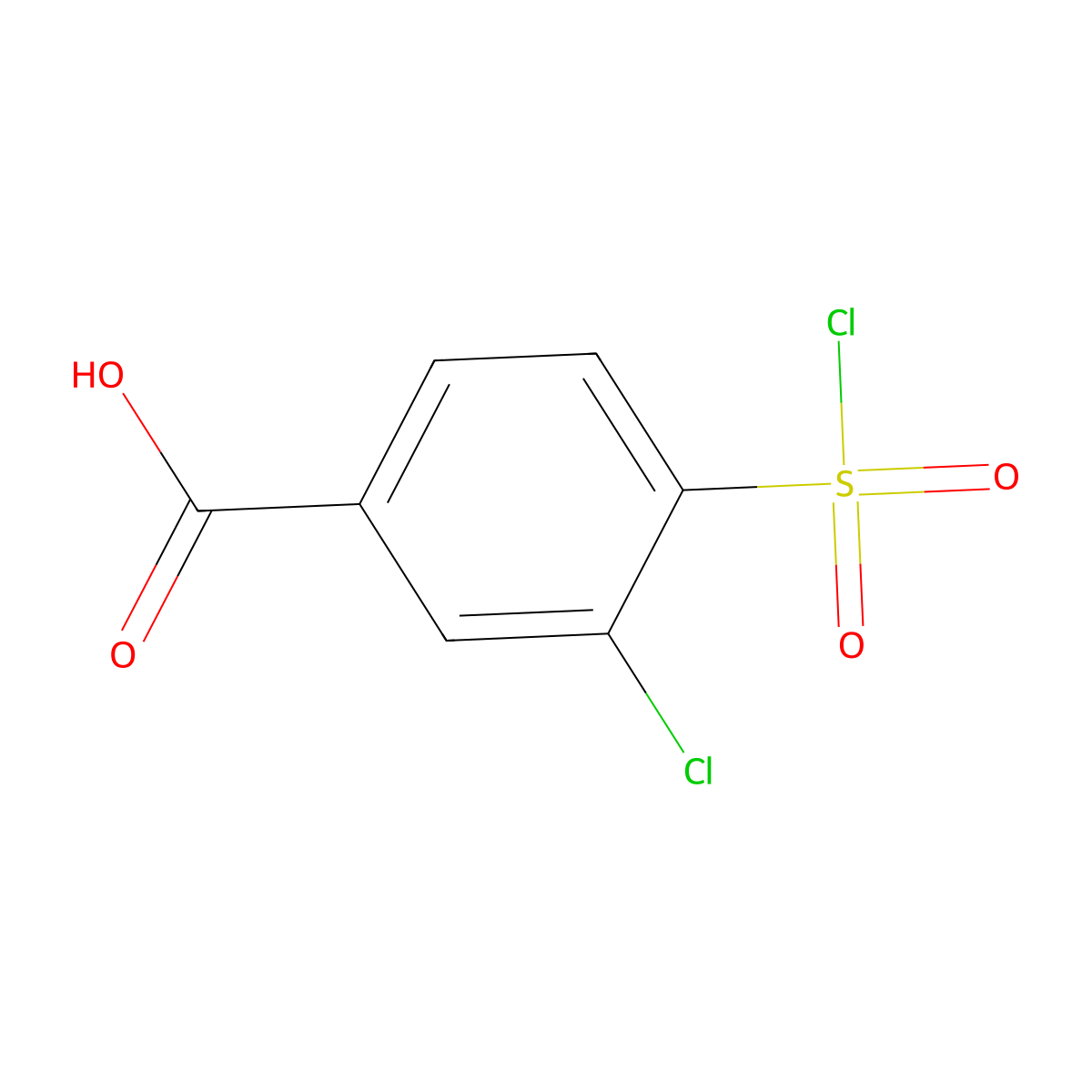 3-Chloro-4-(chlorosulfonyl)benzoic acid molecular structure, CAS 29872-68-2